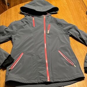 Athleta Dolamite Gray Jacket soft shell winter coat large xl